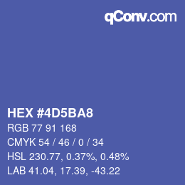 Color code: HEX #4D5BA8 | qconv.com