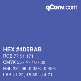 カラーコード: HEX #4D5BAB | qconv.com
