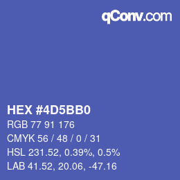 カラーコード: HEX #4D5BB0 | qconv.com