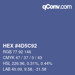 カラーコード: HEX #4D5C92 | qconv.com