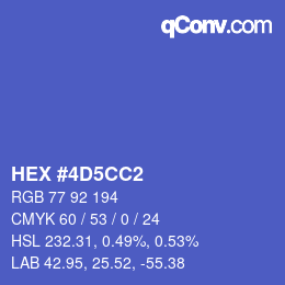 カラーコード: HEX #4D5CC2 | qconv.com