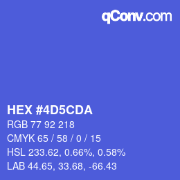 颜色代码: HEX #4D5CDA | qconv.com