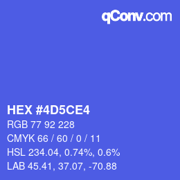 カラーコード: HEX #4D5CE4 | qconv.com