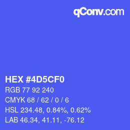 Color code: HEX #4D5CF0 | qconv.com