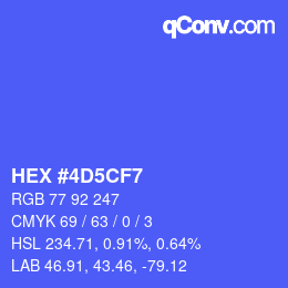 Color code: HEX #4D5CF7 | qconv.com