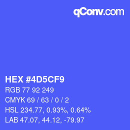 カラーコード: HEX #4D5CF9 | qconv.com