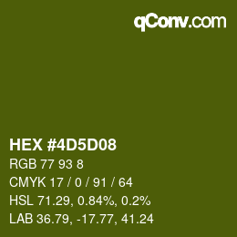 カラーコード: HEX #4D5D08 | qconv.com