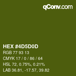 颜色代码: HEX #4D5D0D | qconv.com