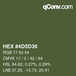 Color code: HEX #4D5D36 | qconv.com