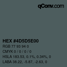 Color code: HEX #4D5D5E00 | qconv.com