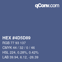 颜色代码: HEX #4D5D89 | qconv.com