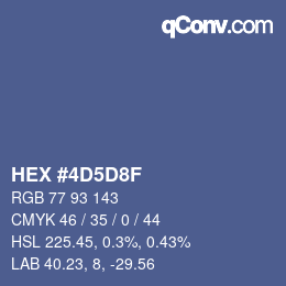 颜色代码: HEX #4D5D8F | qconv.com