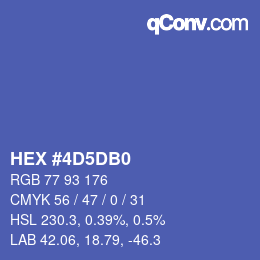 カラーコード: HEX #4D5DB0 | qconv.com