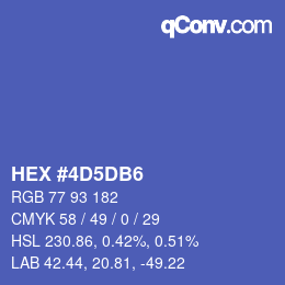 Color code: HEX #4D5DB6 | qconv.com