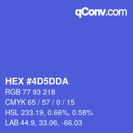 カラーコード: HEX #4D5DDA | qconv.com