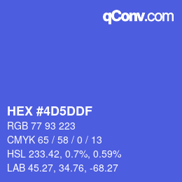 Color code: HEX #4D5DDF | qconv.com