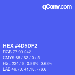 カラーコード: HEX #4D5DF2 | qconv.com