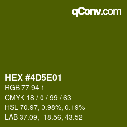 カラーコード: HEX #4D5E01 | qconv.com