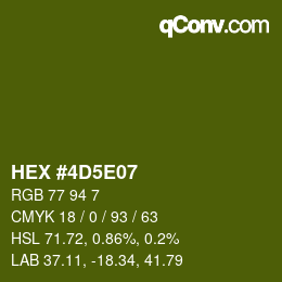Color code: HEX #4D5E07 | qconv.com