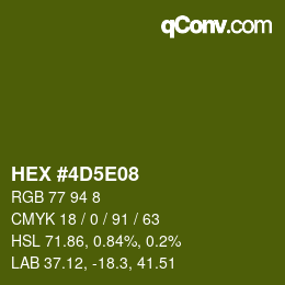 Color code: HEX #4D5E08 | qconv.com