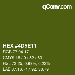 Color code: HEX #4D5E11 | qconv.com