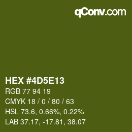 Color code: HEX #4D5E13 | qconv.com