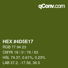 Color code: HEX #4D5E17 | qconv.com