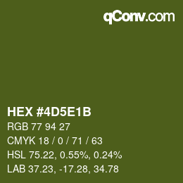 Farbcode: HEX #4D5E1B | qconv.com