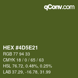 Color code: HEX #4D5E21 | qconv.com