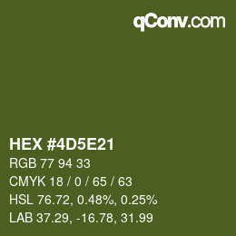 カラーコード: HEX #4D5E21 | qconv.com
