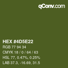 カラーコード: HEX #4D5E22 | qconv.com