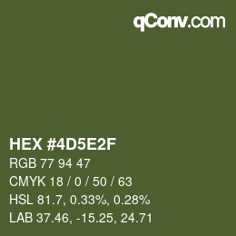 Farbcode: HEX #4D5E2F | qconv.com