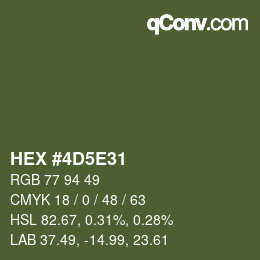 Color code: HEX #4D5E31 | qconv.com