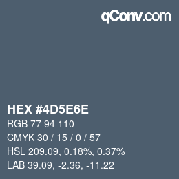 Code couleur: HEX #4D5E6E | qconv.com