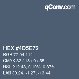 カラーコード: HEX #4D5E72 | qconv.com