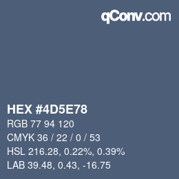 カラーコード: HEX #4D5E78 | qconv.com