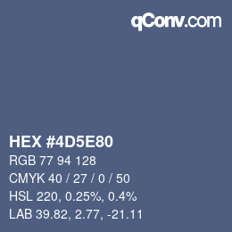 Color code: HEX #4D5E80 | qconv.com