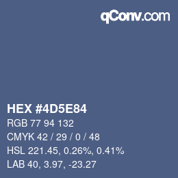 カラーコード: HEX #4D5E84 | qconv.com