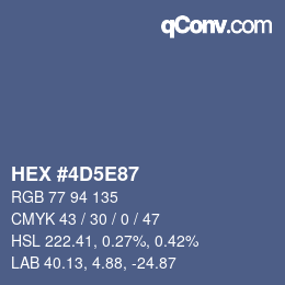 カラーコード: HEX #4D5E87 | qconv.com
