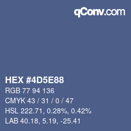 Color code: HEX #4D5E88 | qconv.com