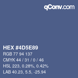 Color code: HEX #4D5E89 | qconv.com