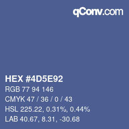 カラーコード: HEX #4D5E92 | qconv.com