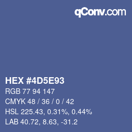 カラーコード: HEX #4D5E93 | qconv.com
