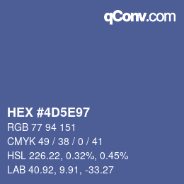 Color code: HEX #4D5E97 | qconv.com