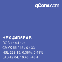 カラーコード: HEX #4D5EAB | qconv.com