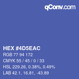 Color code: HEX #4D5EAC | qconv.com