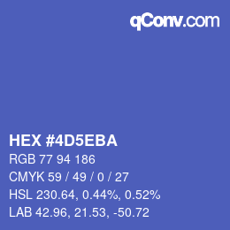 カラーコード: HEX #4D5EBA | qconv.com