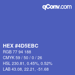 カラーコード: HEX #4D5EBC | qconv.com