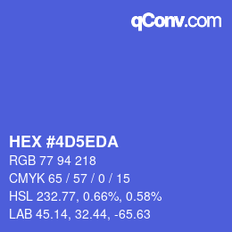 カラーコード: HEX #4D5EDA | qconv.com