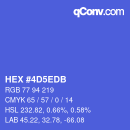 颜色代码: HEX #4D5EDB | qconv.com